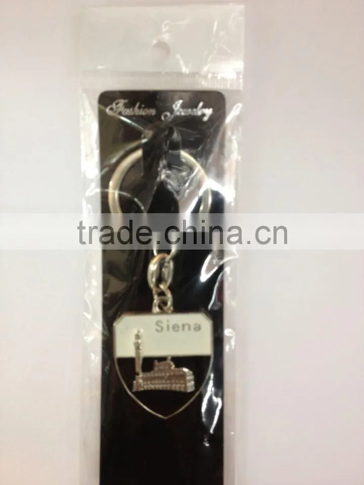 Manufacturer New Design Travel House Metal Keychain for Souvenir