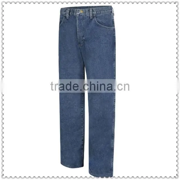 Reflective Striped Cotton Industrial Fireproof Work Jeans