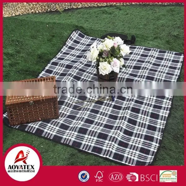 Noraml pattern picnic blanket for stock, Wholesale outdoor waterproof camping mat, 100% acrylic picnic blanket