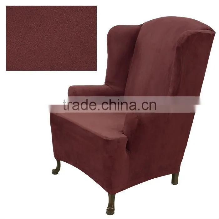 stretch suede ebony furniture slipcover