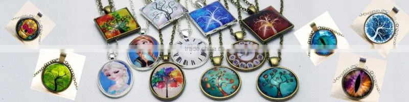 XP-TGN-S-145 Wholesale Diy Image Glass Round Charm Skull Dome Cabochon Necklace For Gift