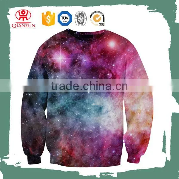 Custom galaxy printing sweatshirt wholesale 3 d printing sweatshirt