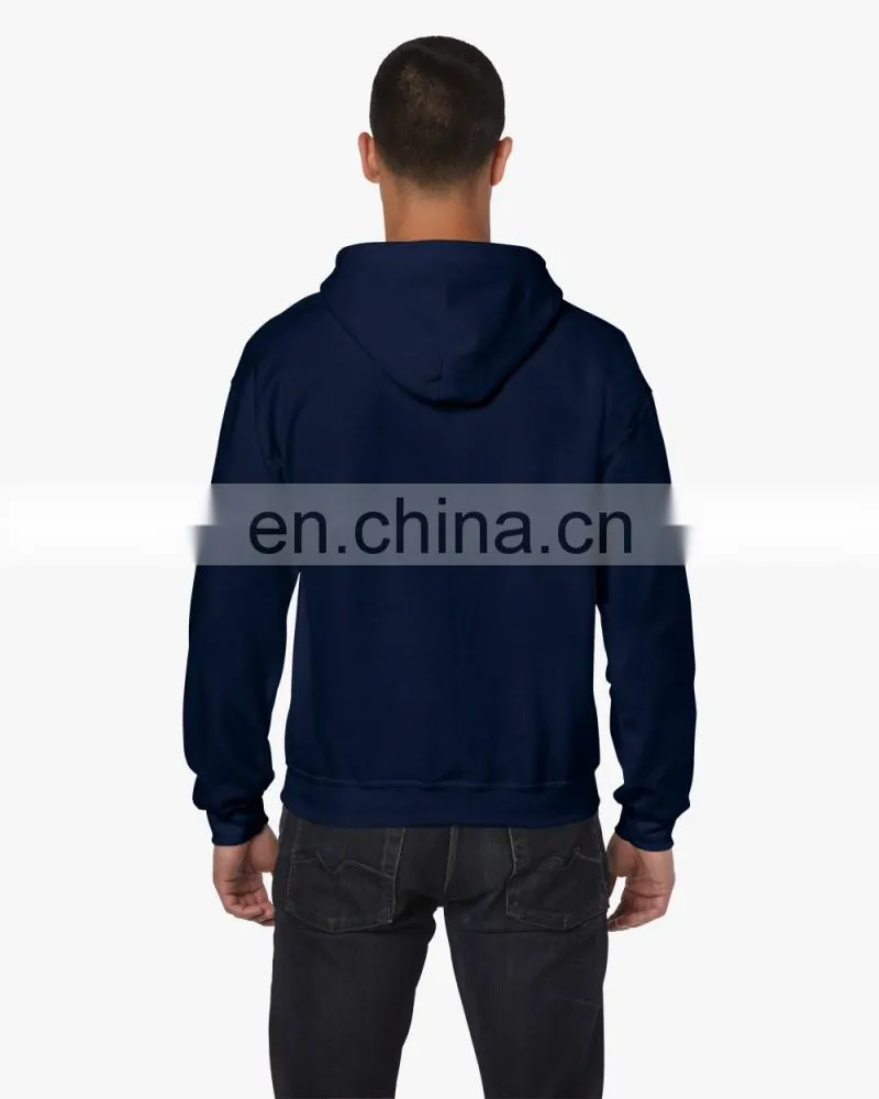Zip up wholesale plain black high quality men hoodies