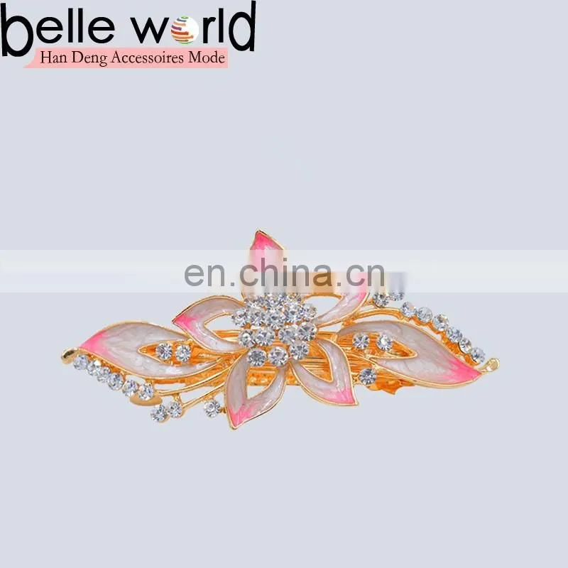 High Quality Flower Rhinestone Hair Barrette