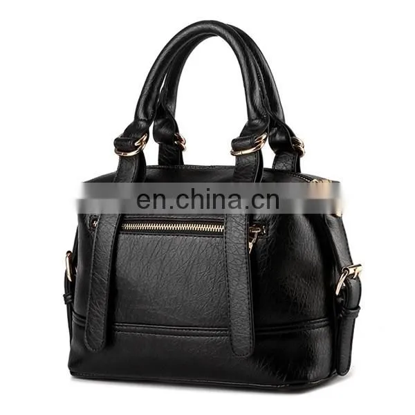 CR Low MOQ requirements pu material large-capacity portable long handle dark-blue colors noble elegant ladies leather bag models