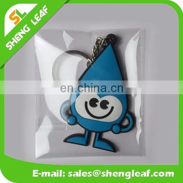Fashion promotional custom shaped soft pvc rubber keychain