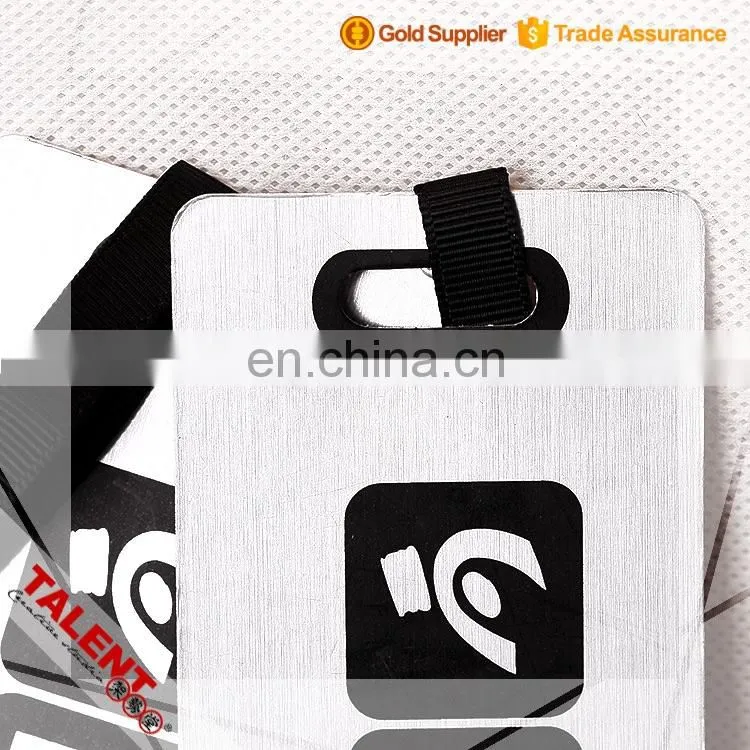 The private custom stainless steel wiredrawing specialty paper silk printing hangtag