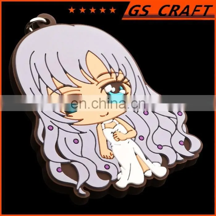Best selling rubber key chain custom soft pvc cartoon keychain