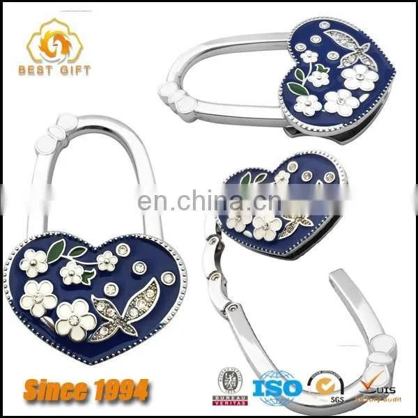 OEM Heart Logo Jewelry Restaurant Folding Purse Hook