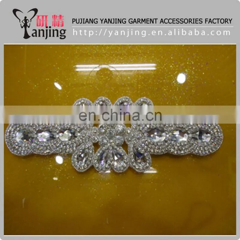 Factory main product !Rhinestones Beaded Applique Wedding For Bridal Dress Handmade