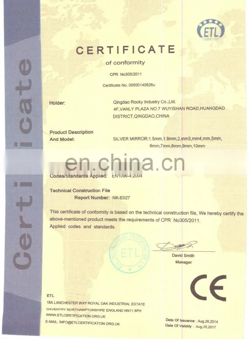 1mm clear sheet glass ,EN572.2,EUROPEAN STANDARD