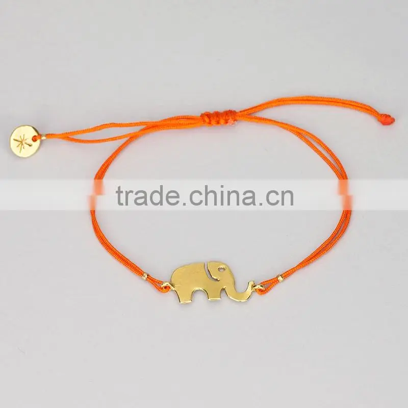 simple elephant charm rope bracelet, elephant charm friendship bracelet