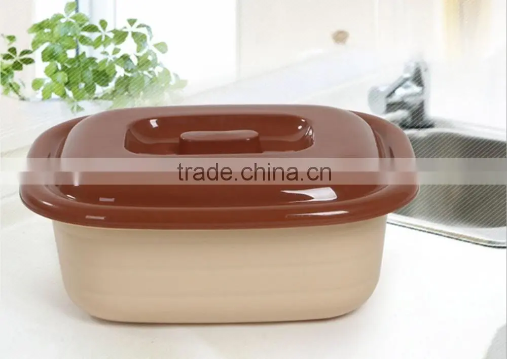 Popular plastic food storage container, rectangular basin with cover