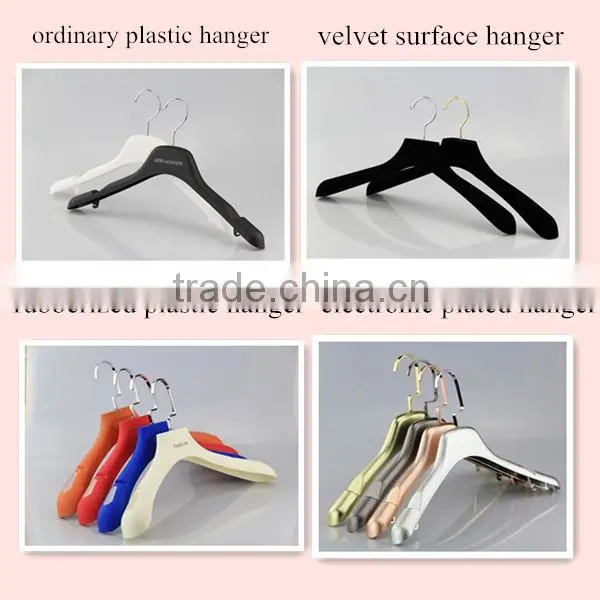 elegant black rubberized plastic hanger for coat