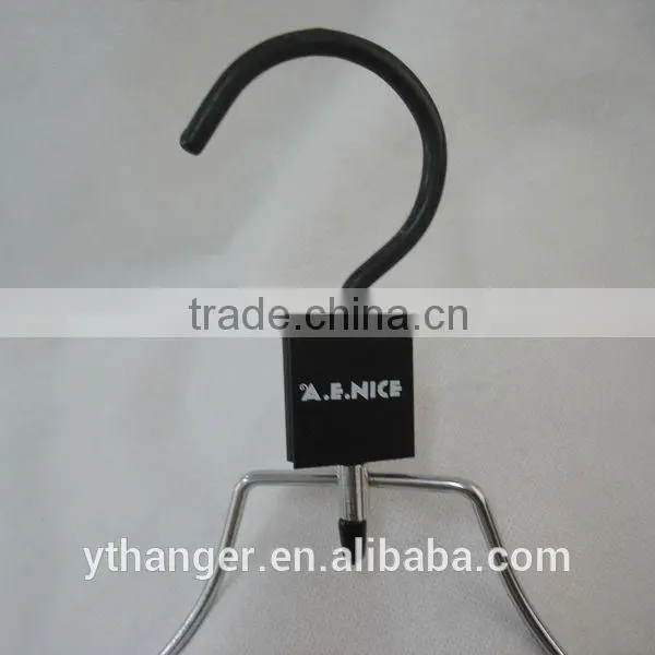 MH-YT-002 silver colored metal velvet flock hanger anti-slip for clothes