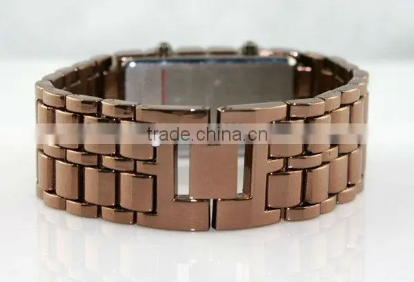 hot cheap lava style iron samurai red light metal led watch