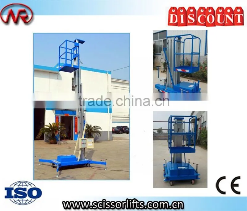 hydraulic aluminum mast lift double masts man lift