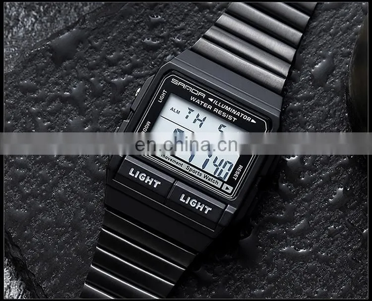 Sanda 2007 2020 New Men Digital Watch Set LED Luminous Waterproof Functional Sport Wrist Watches for Men