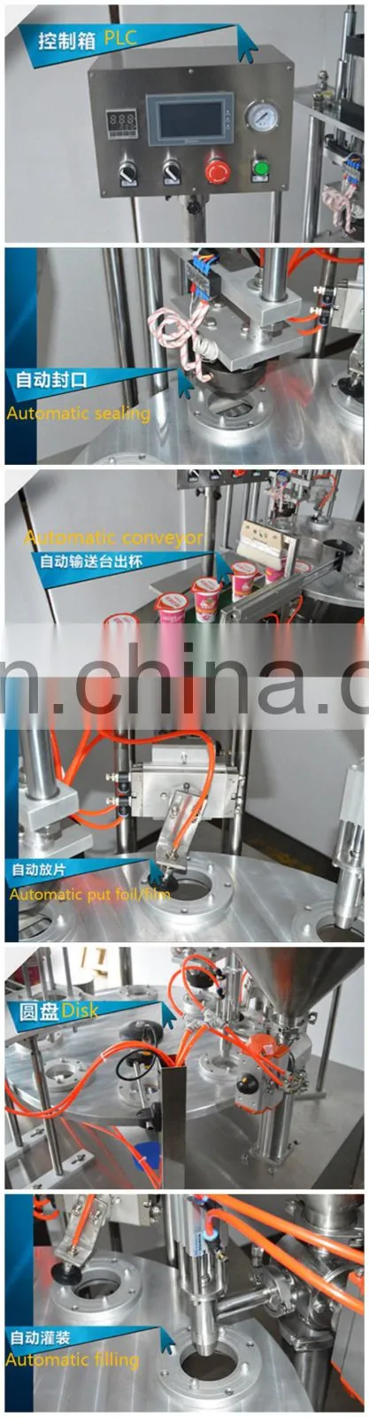 900 Rotary Cup Bottle Plastic bucket Paste Liquid Filling Sealing Capping Machine