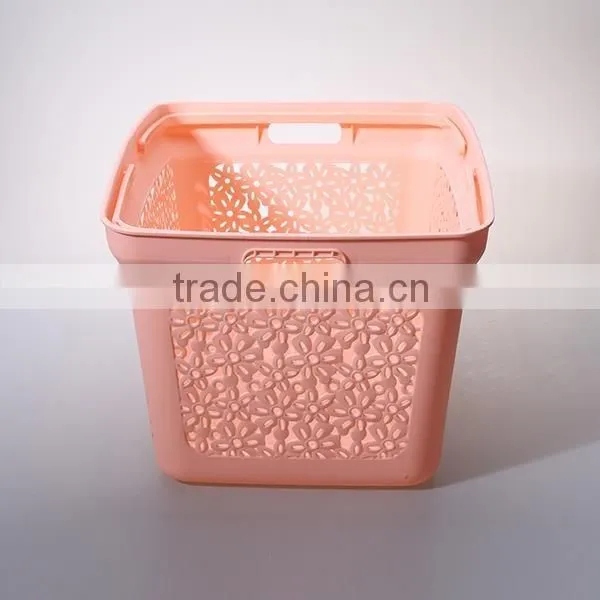 Nice Flower Design Plastic Picnic Basket with Lid and Handle