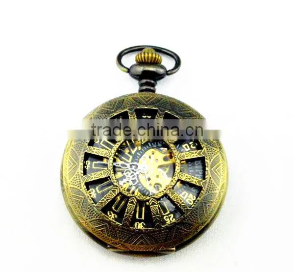 brass bronze mechanical steampunk skeleton automatic mechanical watch