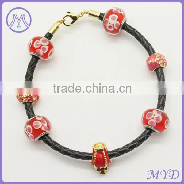 European style 925 sterling silver plated women beaded bracelets
