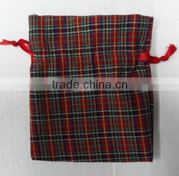 Orange velvet drawstring present pouch printed with dots and nuts bags for packing party candy/festive gifts