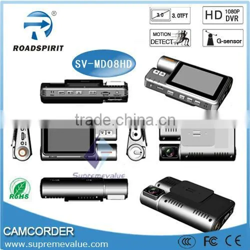 China manufacturer Car DVR camera 3.0 inch Dual Lens Gsensor and GPS