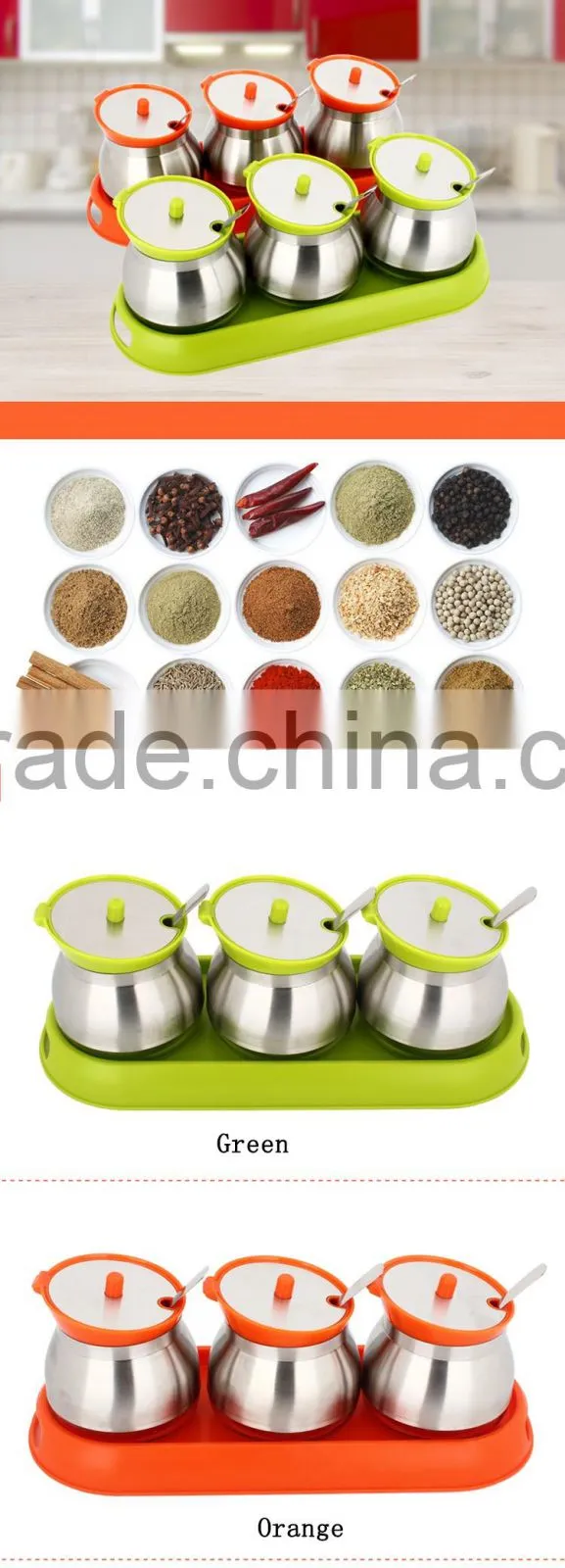 18/8 Stainless Steel Mini Color Spice Container spice sets