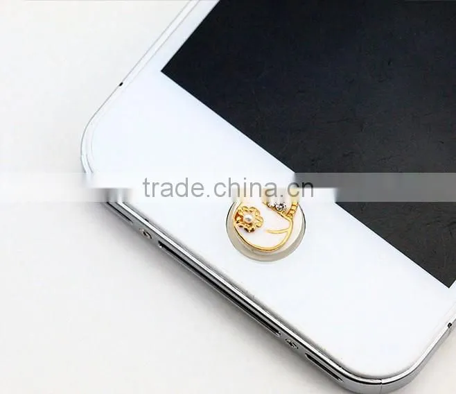 crystal cat home button sticker for iphone/ipad/ipod