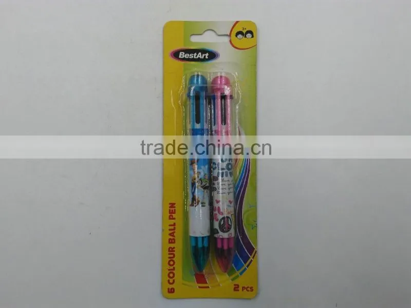 6 color ballpoint cartoon pattern ball pen