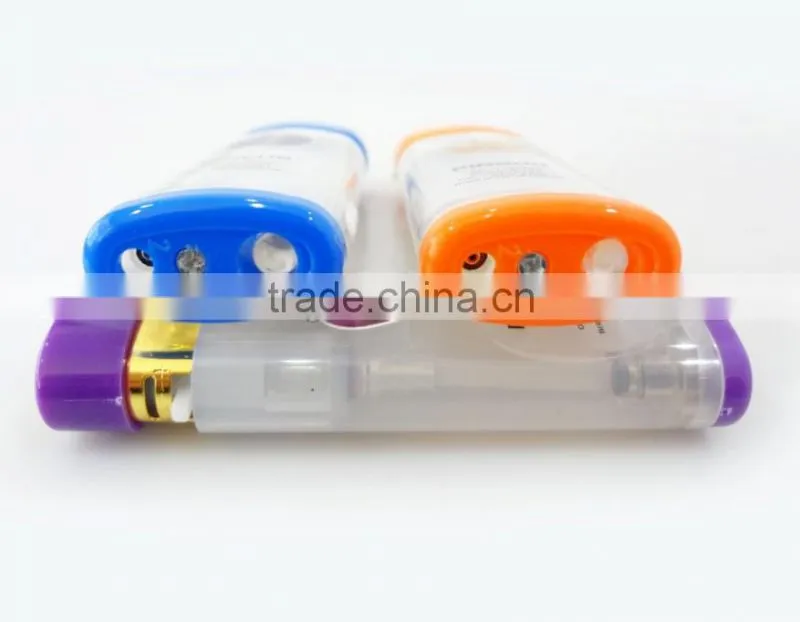 new fashion electronic cigarette gas lighter custom logo print led flashlight lighter