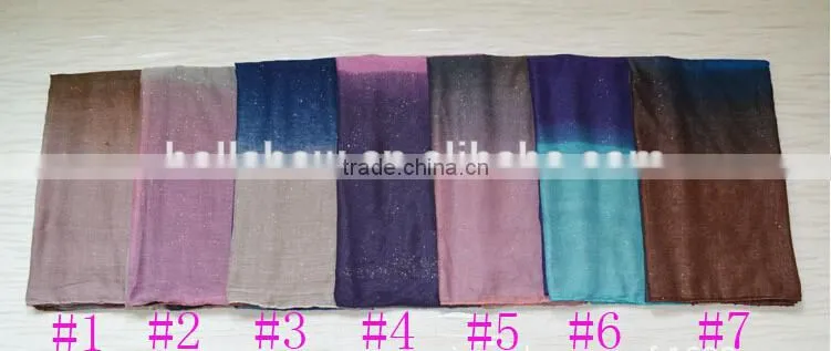 Wholesale New Design Autumn Fashion Gradient Cotton Glitter Woman Shawl