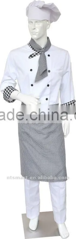 white chef uniform, hotel uniform, chef coat