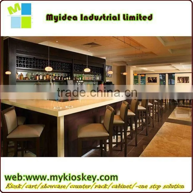 Modern Glass Wood Led Lighted Bar Counter bar counter design