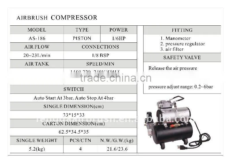 portable mini airbrush compressor AS-186