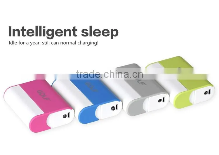 GOLF GF-202 5200MAH Power bank with mobile phone stents+the mirror intelligent sleep power bank for universal device