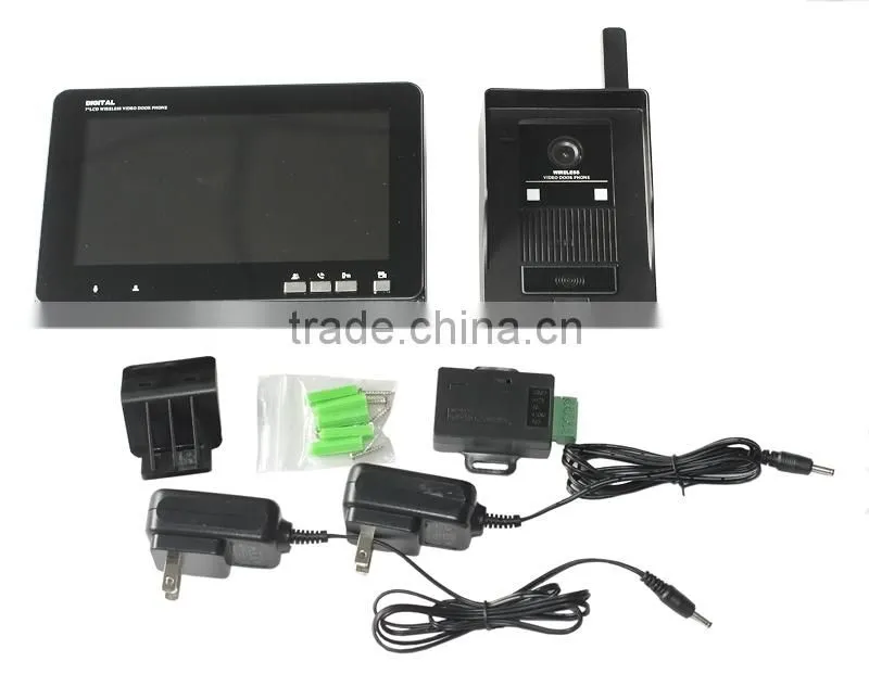 7 inch wireless video door phone with wirelss unlock function