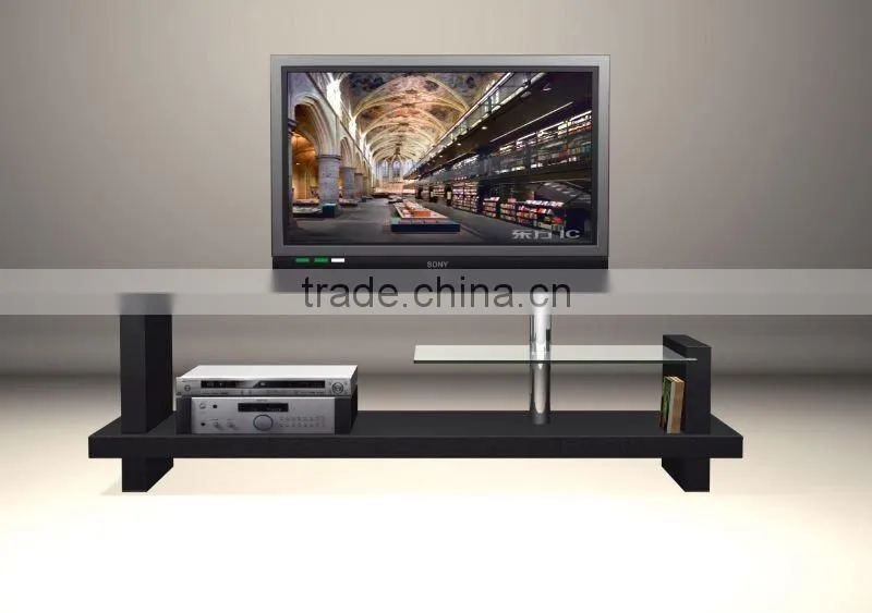 Modern TV Stand/ Black Wood TV Showcase