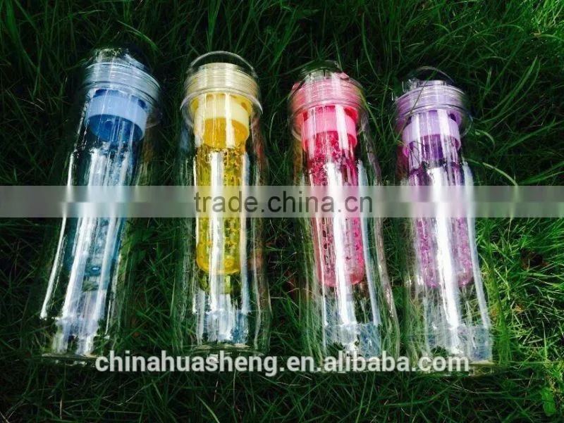 740ml PC Clear water bottle with fruit infuser
