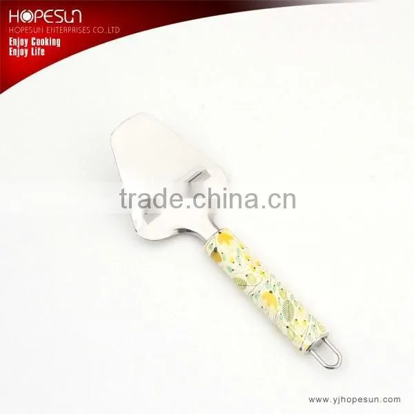 High grade kitchen tool colorful handle metal cheese shovel spatula