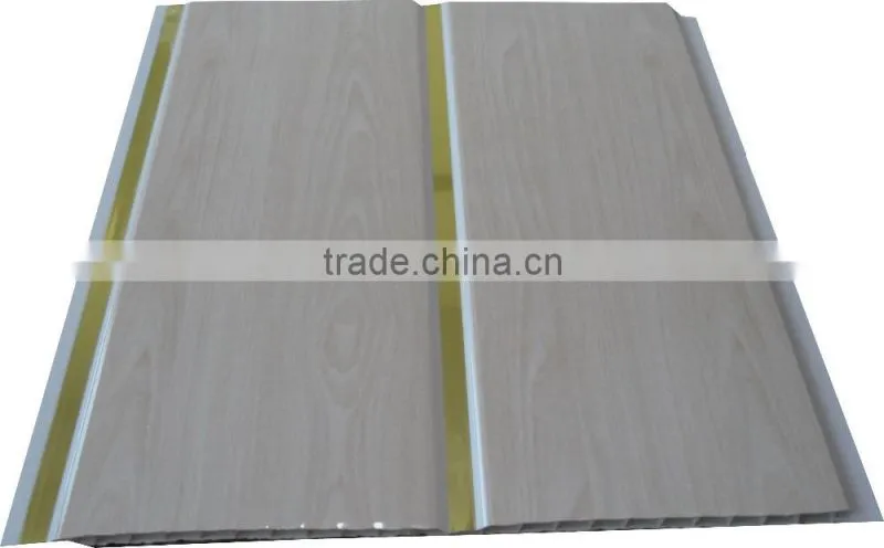 10'' width new style trinidad pvc ceiling panel & wall panel with sivler strip,middle groove G130