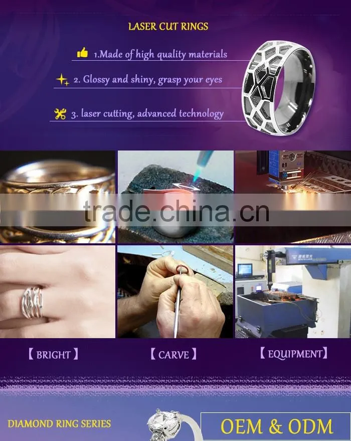 Stainless Steel Spinner Etching Cloud Shape Round Ring SR-9004