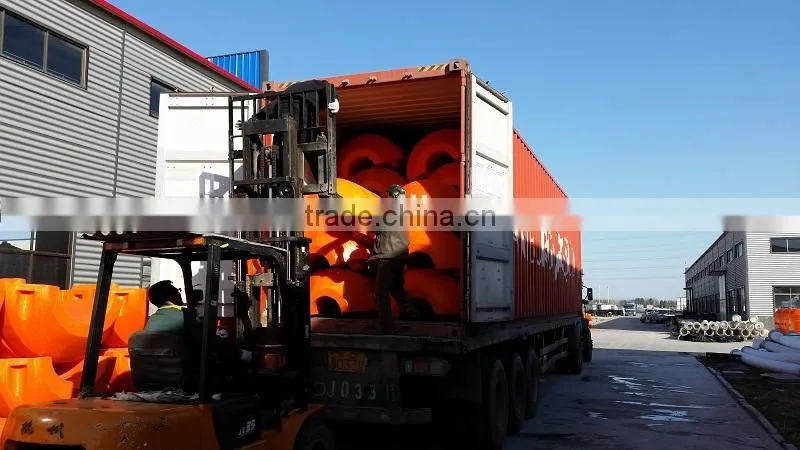 Large diameter plastic PE floater with dredging pipeline