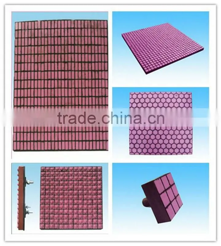 Mining chute ceramic rubber liner (302*302*63mm)