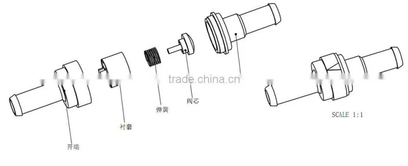 5/16" fuel check valve oil check valve spring check valve