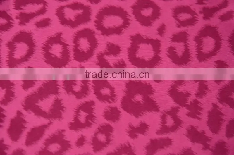 waterproof polyester spandex woven jacquard leopard stretch fabric for shorts