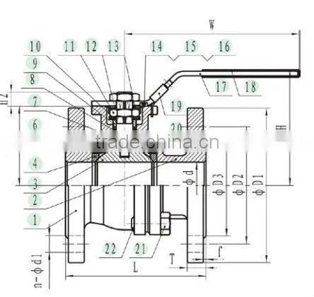 supply stainless steel 2pc flanged ball valve with diret mounting pad (DIN) with mounting pad manufacturer in China