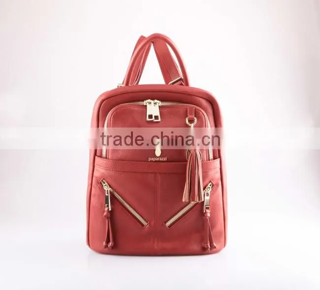 3980 woman backpack zip closure fashion pu handbag factory