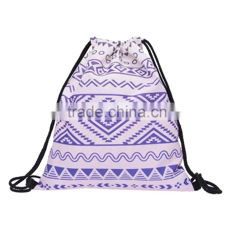 Brand New Hot Sale 3D Printed Aztec Gym Sack Drawstring Bag